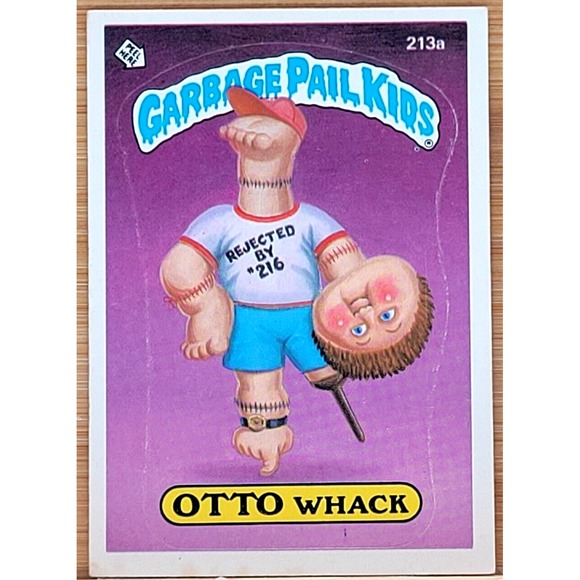 1986 TOPPS GARBAGE PAIL KIDS OTTO WHACK 213A BLUE CIRCLE...